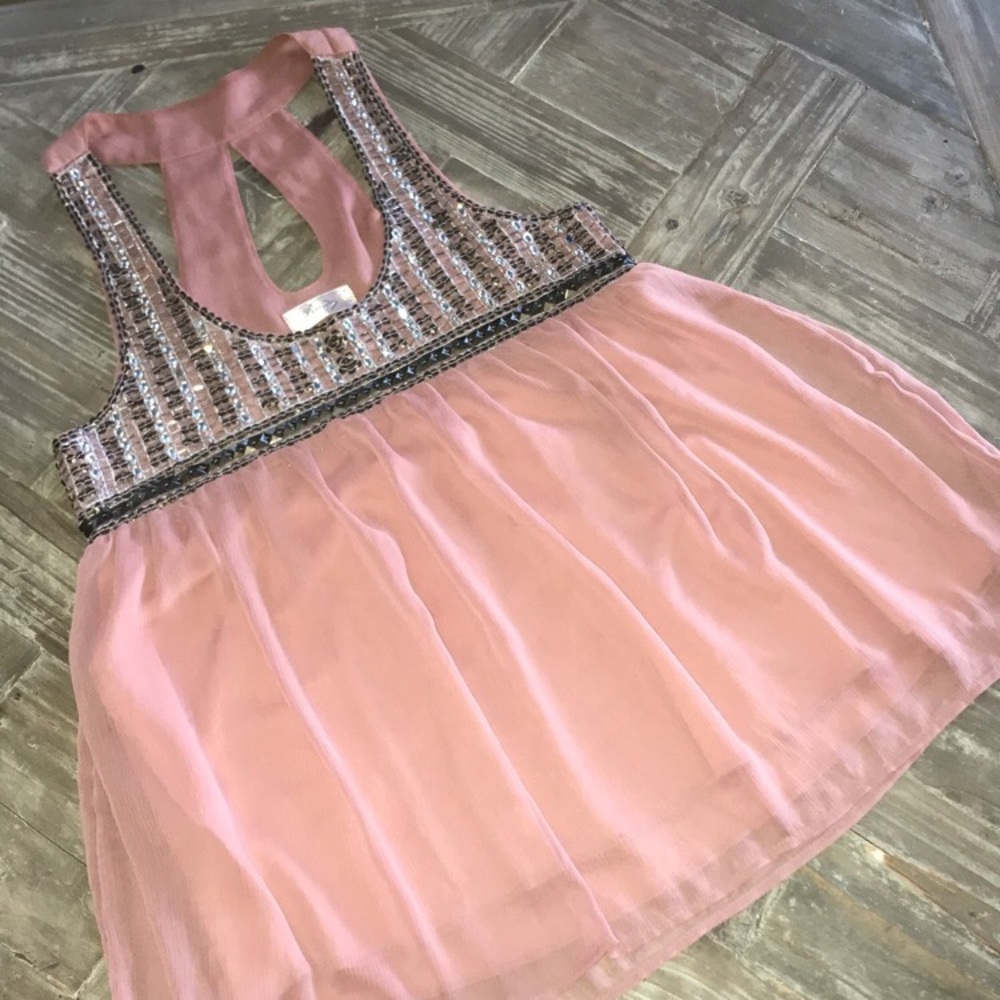 Mauve Embellished Babydoll Top - Medium